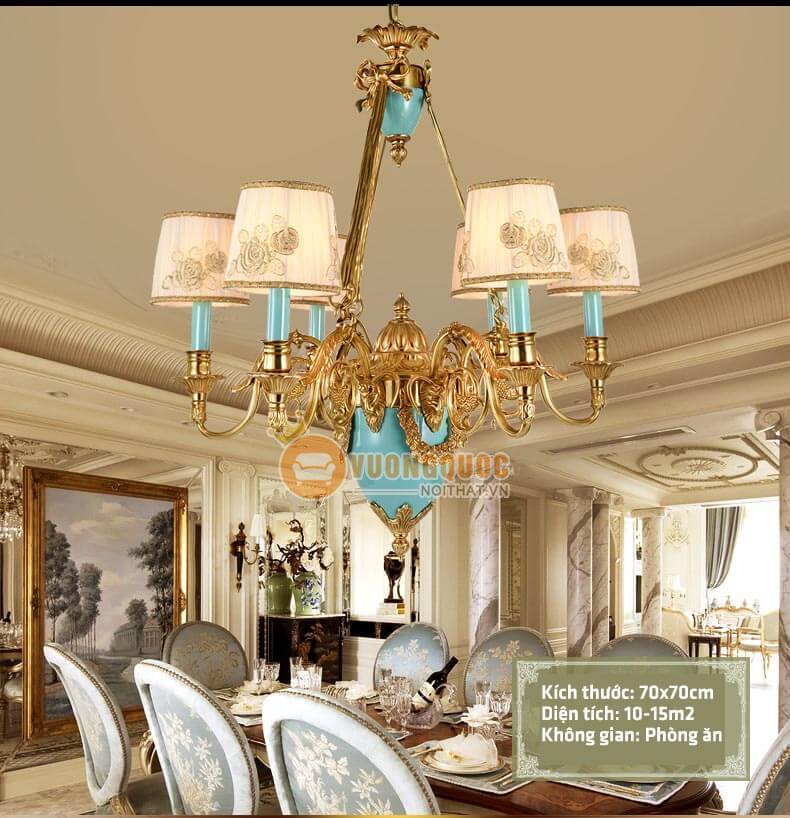 Đèn chùm đồng trang trí họa tiết tinh xảo abr154-6